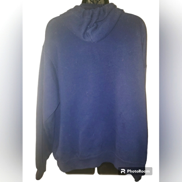 Like New Fruit of the Loom Blue Zip Up Hooded Sweater - Picture 4 of 4